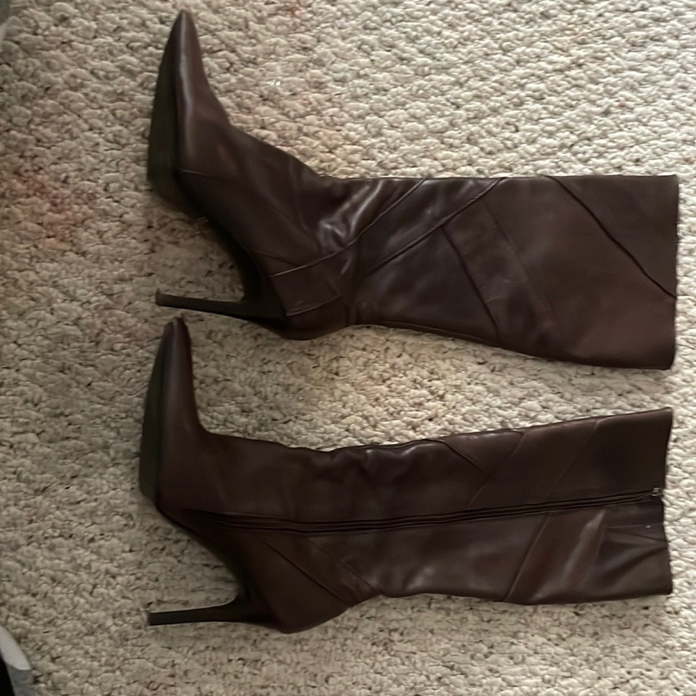 brown boots heels